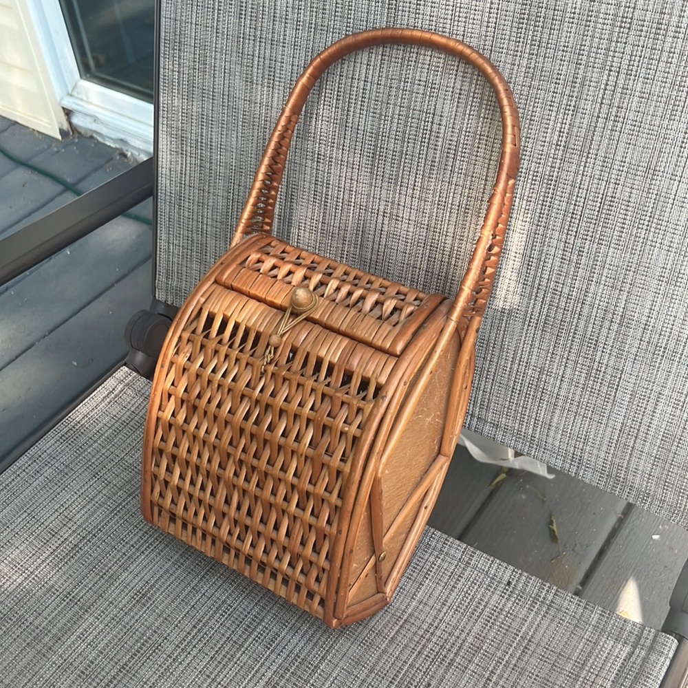 Vintage Rattan Hand Basket